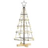 Arbre en cône de Noël avec support Noir 90 cm Acier 512859512859