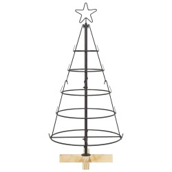 Arbre en cône de Noël avec support Noir 90 cm Acier 512859512859