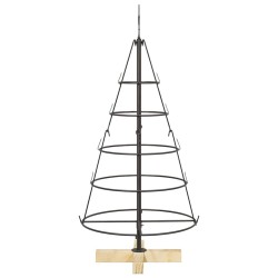 Arbre en cône de Noël avec support Noir 90 cm Acier 512859512859