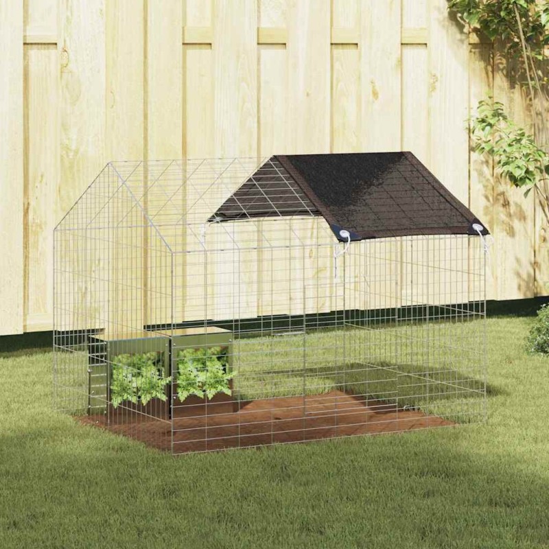 Cage pour lapins Argent 100 x 78 x 78 cm Acier galvanisé 512865512865