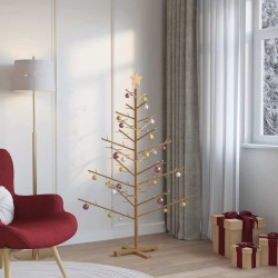 Arbre de Noël en bois Marron 150 cm Bois de pin massif 512883512883