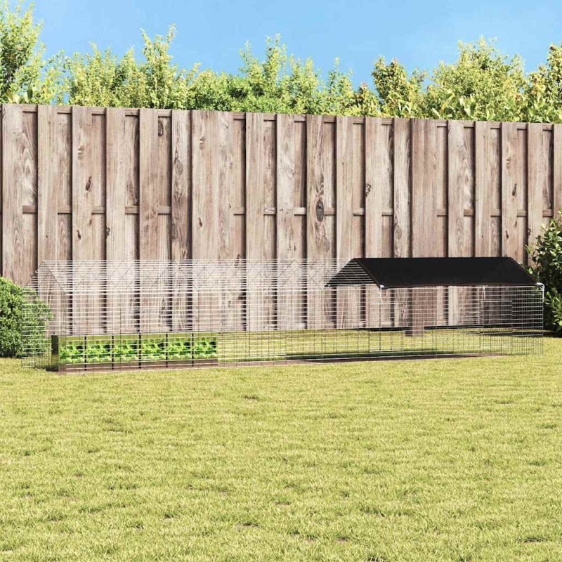 Cage pour lapins Argent 400 x 78 x 78 cm Acier galvanisé 512893512893