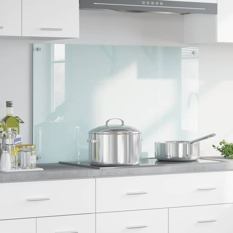 Crédence de cuisine Blanc 100 x 60 cm verre trempé 512898512898