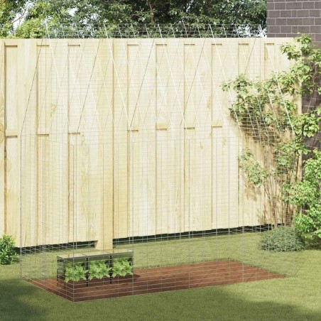 Cage pour lapins Argenté 200 x 100 x 210 cm Acier galvanisé 512902512902