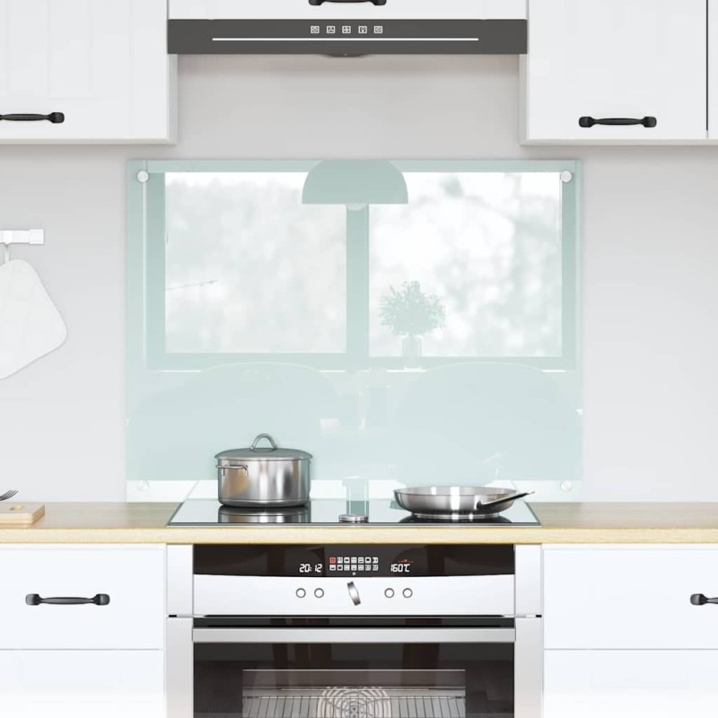 Crédence de cuisine Blanc 80 x 60 cm verre trempé 512913512913