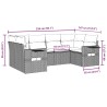 Salon de jardin avec coussins 6 pcs marron résine tressée 512921512921
