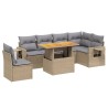 Salon de jardin avec coussins 7 pcs beige résine tressée 512928512928