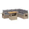 Salon de jardin avec coussins 7 pcs beige résine tressée 512930512930