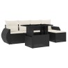 Salon de jardin 6 pcs avec coussins noir résine tressée 512937512937
