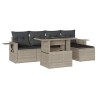Salon de jardin 6 pcs avec coussins gris clair résine tressée 512939512939