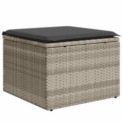 Salon de jardin 6 pcs avec coussins gris clair résine tressée 512939512939