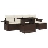 Salon de jardin avec coussins 6 pcs marron résine tressée 512940512940