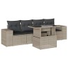 Salon de jardin 5 pcs avec coussins gris clair résine tressée 512947512947