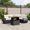 Salon de jardin 6 pcs avec coussins noir résine tressée 512949512949
