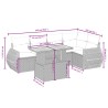 Salon de jardin 6 pcs avec coussins noir résine tressée 512949512949