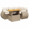 Salon de jardin avec coussins 5 pcs beige résine tressée 512950512950