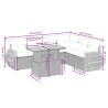 Salon de jardin 7 pcs avec coussins noir résine tressée 512952512952
