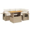 Salon de jardin avec coussins 5 pcs beige résine tressée 512960512960