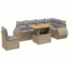 Salon de jardin avec coussins 7 pcs beige résine tressée 512968512968