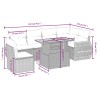 Salon de jardin avec coussins 7 pcs beige résine tressée 512968512968