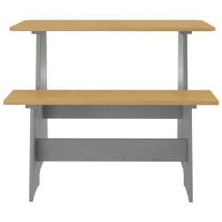 Table à manger et banc REINE marron miel gris bois pin solide 512971512971