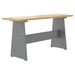 Table à manger et banc REINE marron miel gris bois pin solide 512971512971