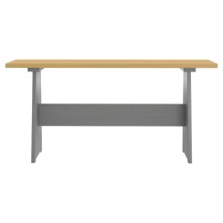 Table à manger et banc REINE marron miel gris bois pin solide 512971512971