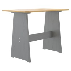 Table à manger et banc REINE marron miel gris bois pin solide 512971512971