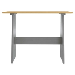 Table à manger et banc REINE marron miel gris bois pin solide 512971512971