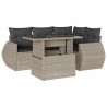 Salon de jardin 5 pcs avec coussins gris clair résine tressée 512973512973