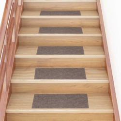 Tapis d'escalier autocollants 15 pièces 60 x 25 cm Beige Rectangulaire 512980512980