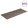 Tapis d'escalier autocollants 15 pièces 60 x 25 cm Beige Rectangulaire 512980512980