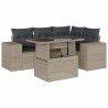 Salon de jardin 5 pcs avec coussins gris clair résine tressée 512981512981