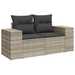 Salon de jardin 5 pcs avec coussins gris clair résine tressée 512981512981