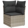 Salon de jardin 5 pcs avec coussins gris clair résine tressée 512981512981