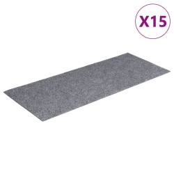 Tapis d'escalier autocollants 15 pièces 60 x 25 cm Gris clair Rectangulaire 512982512982