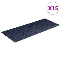 Tapis d'escalier autocollants 15 pièces 60 x 25 cm Gris Bleu Rectangulaire 512983512983