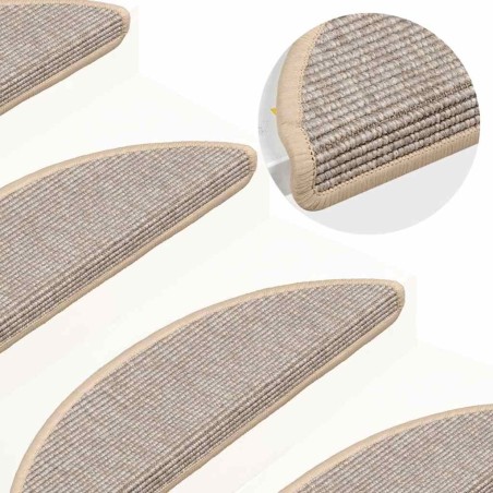 Tapis d'escalier 15 pièces 56 x 17 x 3 cm Argent Demi-rond 512988512988