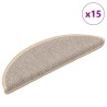 Tapis d'escalier 15 pièces 56 x 17 x 3 cm Argent Demi-rond 512988512988