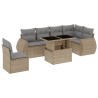 Salon de jardin avec coussins 7 pcs beige résine tressée 512991512991