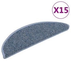 Tapis d'escalier autocollants 15 pcs 56x17x3 cm Bleu 512992512992