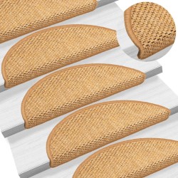 Tapis d'escalier autocollants aspect sisal 15 pcs 56x17x3 cm 512993512993