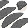 Tapis d'escalier 15 pièces 56 x 17 x 3 cm Beige et gris Demi-rond 512994512994