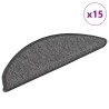 Tapis d'escalier 15 pièces 56 x 17 x 3 cm Beige et gris Demi-rond 512994512994