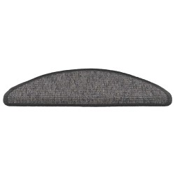 Tapis d'escalier 15 pièces 56 x 17 x 3 cm Beige et gris Demi-rond 512994512994