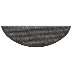Tapis d'escalier 15 pièces 56 x 17 x 3 cm Beige et gris Demi-rond 512994512994