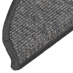 Tapis d'escalier 15 pièces 56 x 17 x 3 cm Beige et gris Demi-rond 512994512994