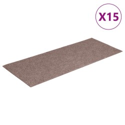 Tapis d'escalier autocollants 15 pièces 60 x 25 cm Marron clair Rectangulaire 512995512995
