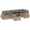 Salon de jardin avec coussins 7 pcs beige résine tressée 512997512997