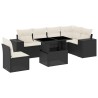 Salon de jardin 7 pcs avec coussins noir résine tressée 513000513000